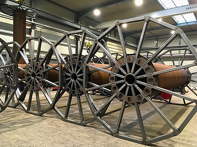 Rohrtrommeln in der Halle von WiRoPa in Gescher.