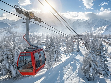 Ein beispielhaftes Bild aus den Branchen, in denen WiRoPa aus Gescher tätig ist - es zeigt einen Skilift in Aktion. 